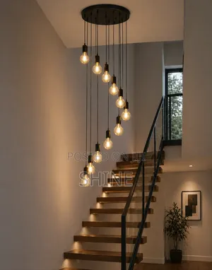 Modern 10 Light Spiral Drop Staircase Light