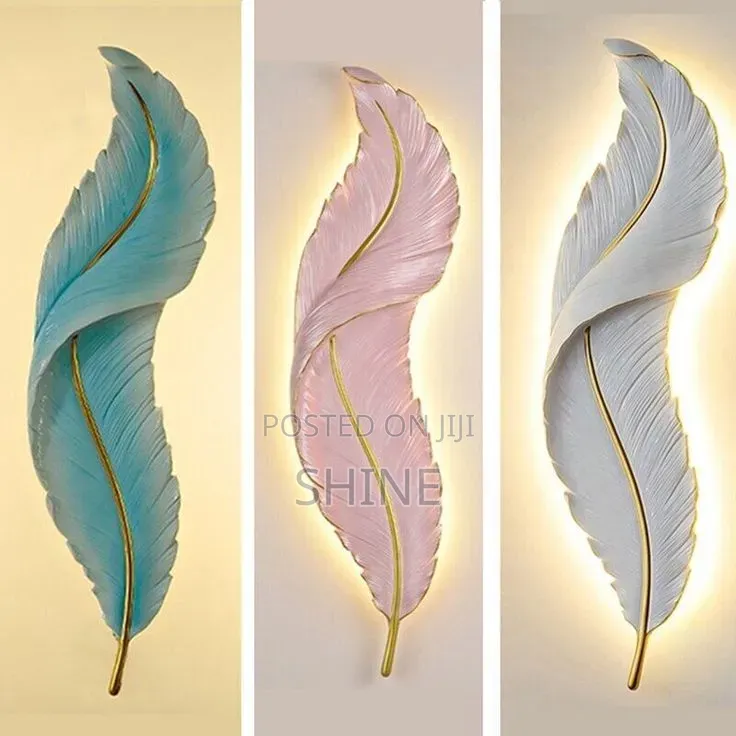 Modern Resin Feather Wall Lamp