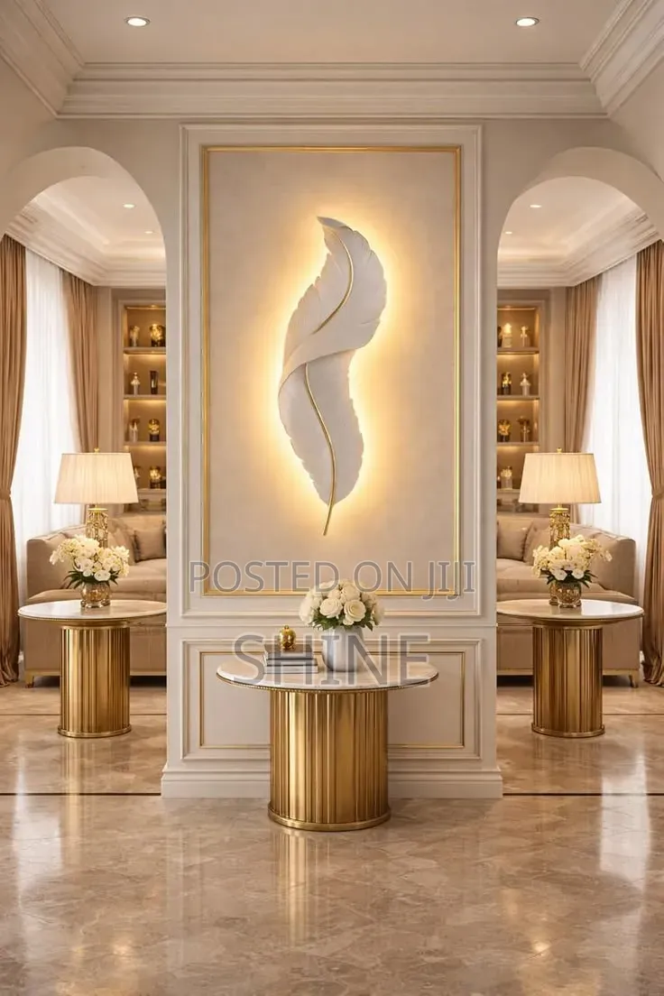 Modern Resin Feather Wall Lamp