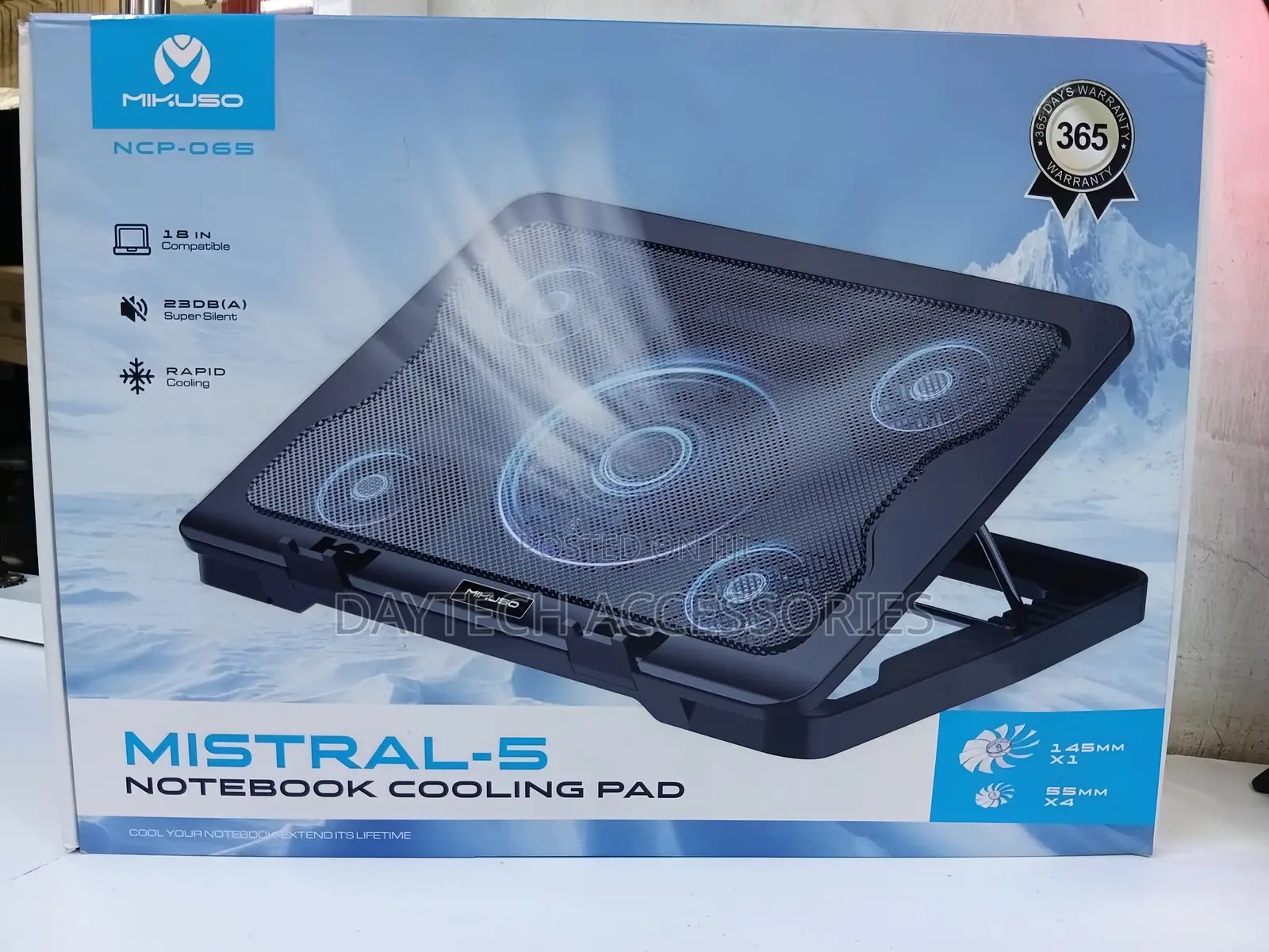 Mistral Mikuso 5 Fan Adjust Pc Notebook Laptop Cooling Pad