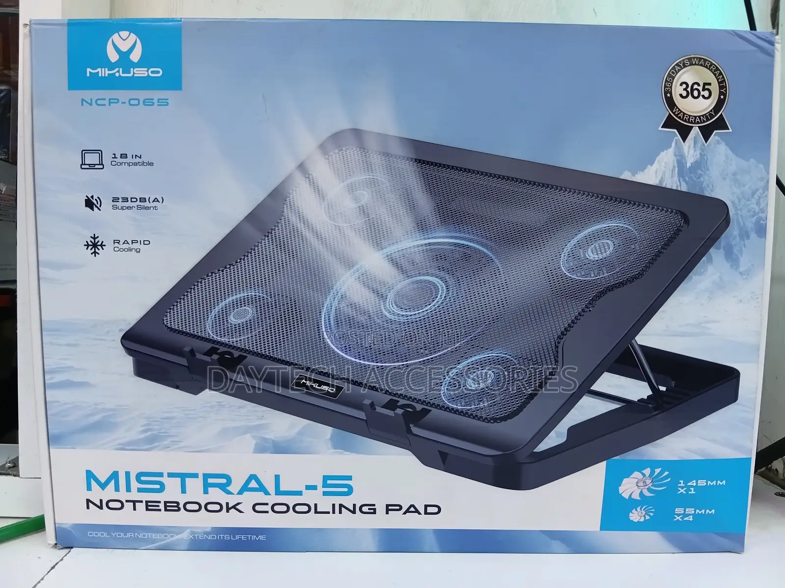 Mistral Mikuso 5 Fan Adjust Pc Notebook Laptop Cooling Pad