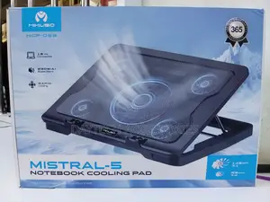 Mistral Mikuso 5 Fan Adjust Pc Laptop Cooling Pad - Black