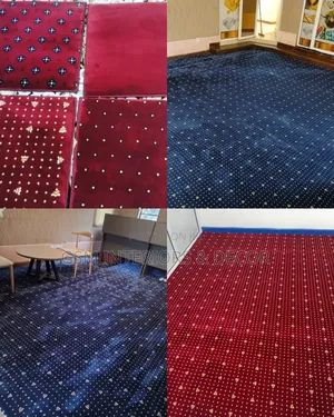 Eexecutive High End Vvip Carpets in Blue and Maroon Dotted