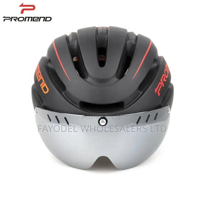 Promend Cycling Helmet With Rear Led Light Visor Goggles