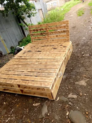 With Drawers 5*6 Pallet Bed. Blazed Flamed Pallet Bed
