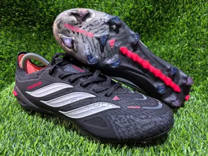 Adidas Predator Black Spine Red Football Boots, Soccer Boots