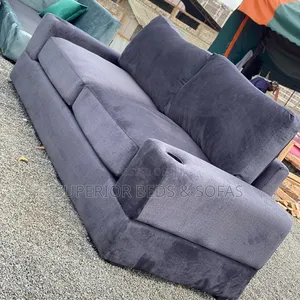 Grey Cushion Back Sofa 3 Seater