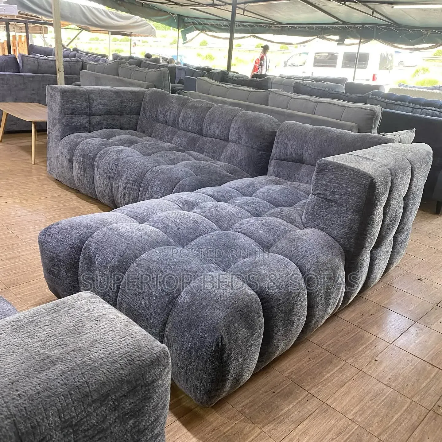 Grey Bubbles Sofa 5 Seater