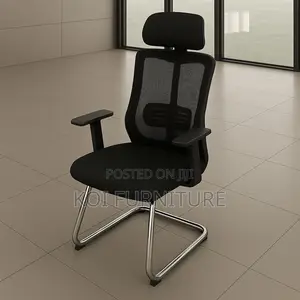 Office Chairs; Lunar Black Visitors Cantilever Office Chairs
