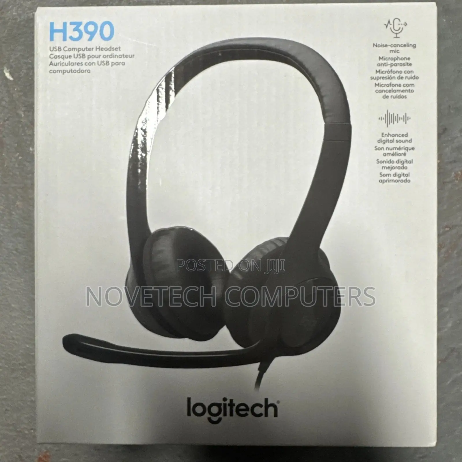 New Logitech H390 Over-Head Usb a Headset Noise-Canceling Microphone
