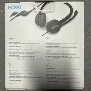 New Logitech H390 Over-Head Usb a Headset Noise-Canceling Microphone
