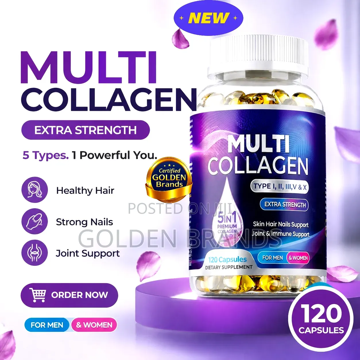 Advanced Multi-Collagen for Beauty, Strength Energy 120 PCS