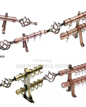 Adjustable Curtain Rods for Both Curtains and Sheers Copper Shade