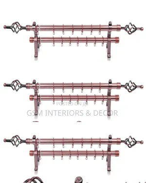2m Double Curtain Rods With Twin Rods for Curtains and Sheers