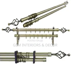 Adjustable and Extendable Curtain Rods With Spiral Finials