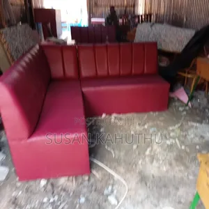 L Shaped Maroon Comfortable Couch