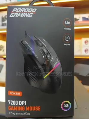 Porodo Gaming 8d RGB Wired Mouse 7200 Dpi – Black (Pdx321)