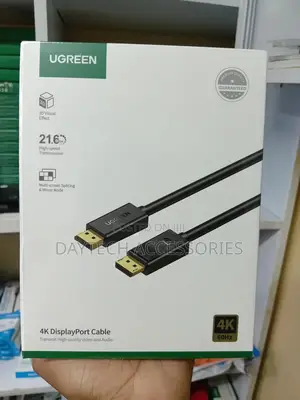 Ugreen at 60hz Dp102 Displayport Male to Male Cable in Black.