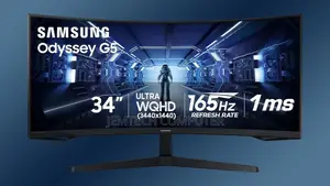 Samsung 34" Odyssey G55t WQHD 165hz 1ms HDR Curved Gaming Monitor