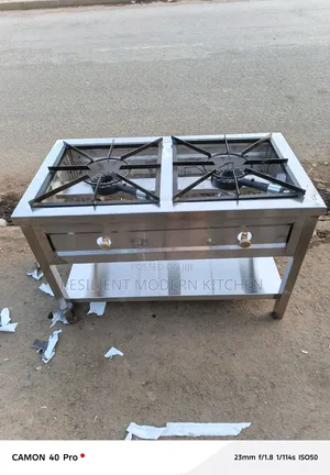 Commercial Stainless Steel Double 2 Burner Gas Cooker