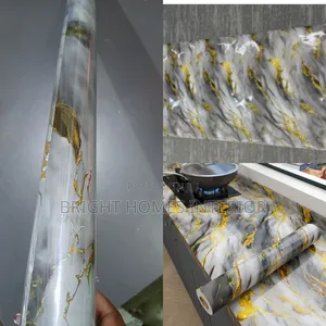 Grey Marble Gold Self Adhesive Contact Paper