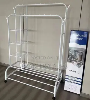 *Multifunctional Clothes Rack With Side Storage Shelves
