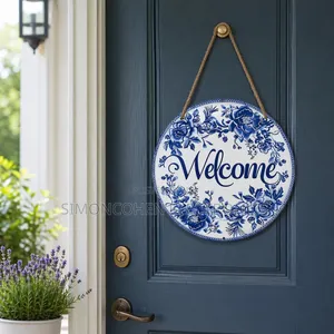 2d Flat Wooden Bathroom Hanging Decor Sign