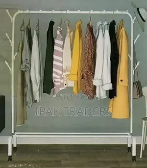 Single Rail Garment Rack With Side Hooks