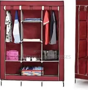 3-Column Metallic Wardrobe – Sleek Storage Solution