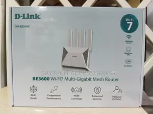 D-Link Dir-Be364k Be3600 Wi-Fi 7 Multi-Gigabit Mesh Router.