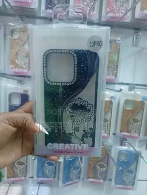 iPhone 13 Pro Rhinestones and Glitter Lotus Flower Case