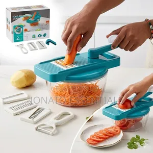 2-in-1 Manual Food Processor Mandoline Slicer Cutter