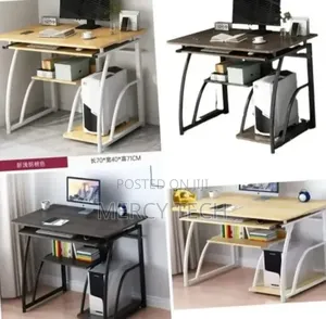 Modern Computer Desk With Keyboard Tray Cpu Stand