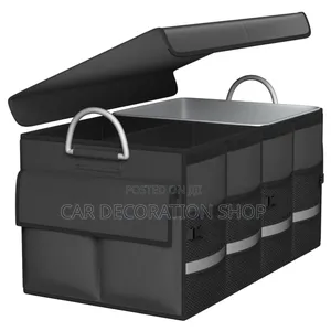 Black Multifunctional Car Trunk Organizer Keep Essential Organized