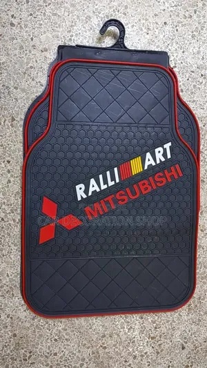 5pc Ralliart Mitsubishi Rubber Floor Mats Interior Protection