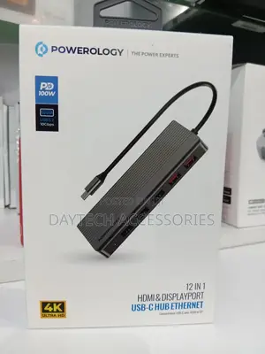 The Powerology 12-in-1 Hdmi Displayport Usb-C Hub
