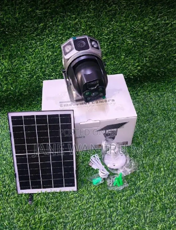 Solar Powered Security Cam - Dual Lens, Motion Tracking