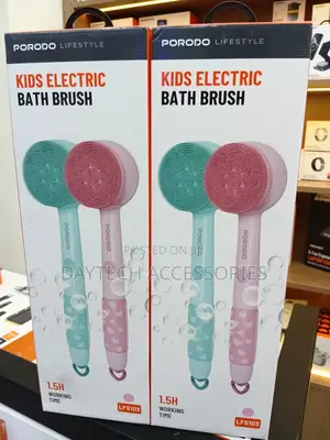 Porodo Lifestyle Kids Electric Bath Brush – 3 Soft Brush Heads 2-speed