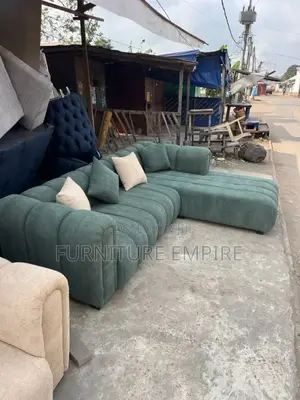 Olive Plush L Seat Sofa