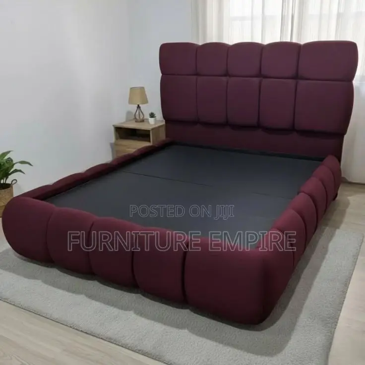 Burgundy Luxe Tufted Bed Frame