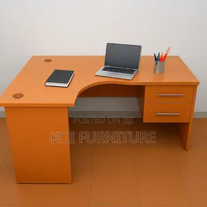 Office Desk; 1.2m L-Shaped Office Work Desk With Intergrated Cable
