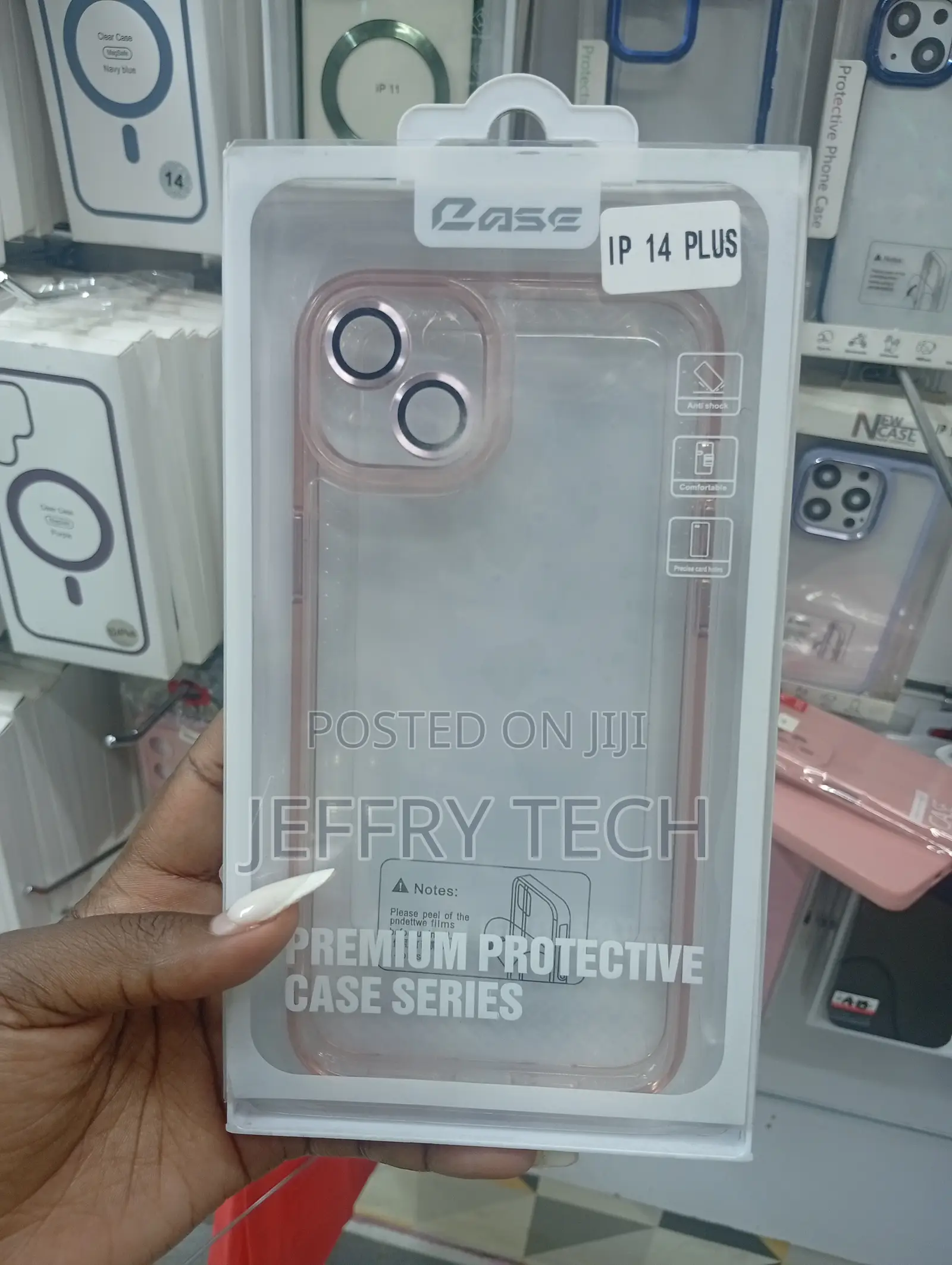 iPhone 14 Plus With a Pink-Tinted Frame Case