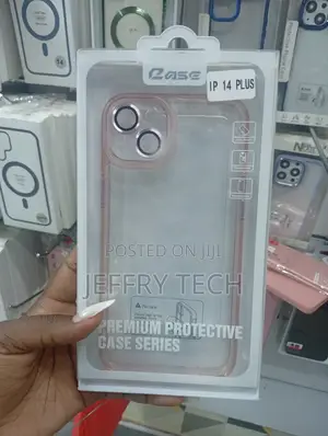 iPhone 14 Plus With a Pink-Tinted Frame Case