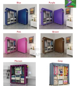 3 Column Metallic Portable Wardrobe