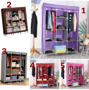 3 Column Metallic Frame Wardrobe Closet