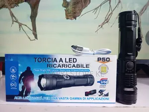 P50 Bright Led Rechargeable Torch With Metallic Body