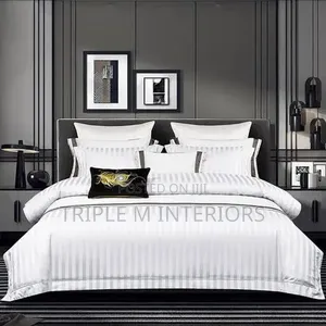 Luxury Cotton Satin Striped Duvet Set | Smooth Hotel Elegance