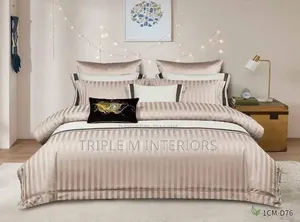 High-End Stripe Cotton Satin Bedding Set | Premium Design