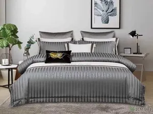 Refined Cotton Satin Stripe Duvet | Minimalist Elegance