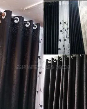 Black Curtains With Matching Sheers Per Meter